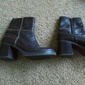 Chocolate Leather Booties